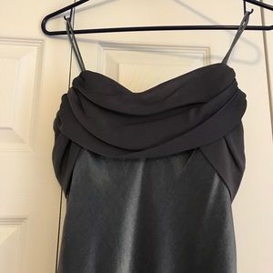 Long formal dress  in a silvery gray color